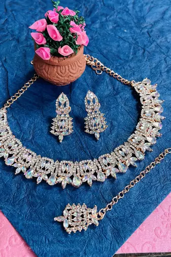 Multicolor designer premium festive wear necklace set