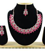 Red designer premium festive wear necklace set