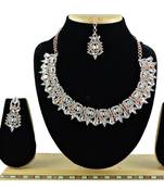 White designer premium festive wear necklace set