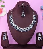 Blue designer premium festive wear necklace set
