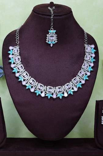 Multicolor designer premium festive wear necklace set