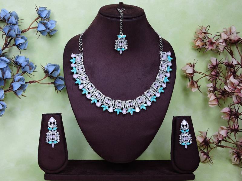 Multicolor designer premium festive wear necklace set