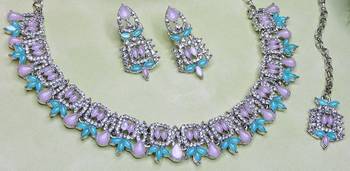 Multicolor designer premium festive wear necklace set 2