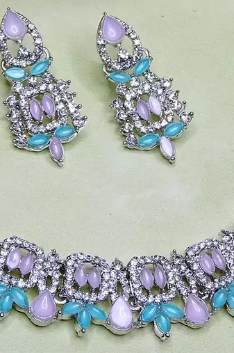 Multicolor designer premium festive wear necklace set