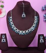 Turquoise designer premium festive wear necklace set