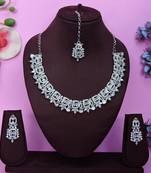 White designer premium festive wear necklace set