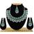 Green designer premium festive wear necklace set