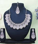 Purple designer premium festive wear necklace set