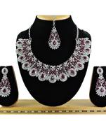 Maroon designer premium festive wear necklace set