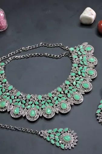 Maroon designer premium festive wear necklace set