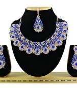 Blue designer premium festive wear necklace set