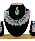 Turquoise designer premium festive wear necklace set