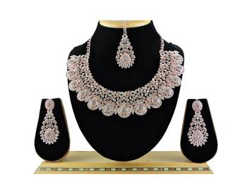 Grey designer premium festive wear necklace set 1
