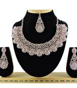 Grey designer premium festive wear necklace set