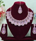 Purple designer premium festive wear necklace set