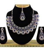 Blue designer premium festive wear necklace set