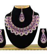 Purple designer premium festive wear necklace set