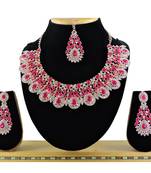 Red designer premium festive wear necklace set