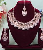 White designer premium festive wear necklace set