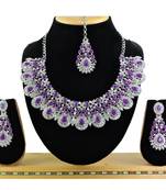 Purple designer premium festive wear necklace set