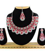 Red designer premium festive wear necklace set