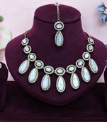 White designer premium festive wear necklace set