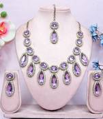 Purple designer premium festive wear necklace set