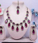Purple designer premium festive wear necklace set