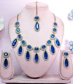 Turquoise designer premium festive wear necklace set