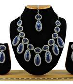Blue designer premium festive wear necklace set