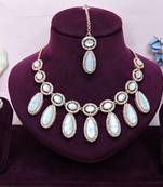 White designer premium festive wear necklace set