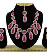Red designer premium festive wear necklace set