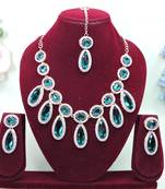 Turquoise designer premium festive wear necklace set