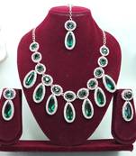 green designer premium festive wear necklace set