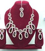Green designer premium festive wear necklace set