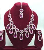 Purple designer premium festive wear necklace set