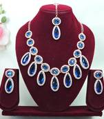 blue  designer premium festive wear necklace set