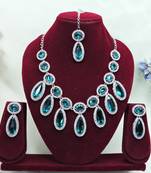 Turquoise designer premium festive wear necklace set