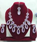 Purple designer premium festive wear necklace set