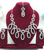Green designer premium festive wear necklace set