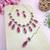Pink designer premium festive wear necklace set