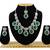 Green designer premium festive wear necklace set