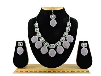 Purple designer premium festive wear necklace set 1
