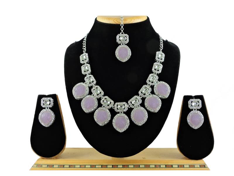 Purple designer premium festive wear necklace set