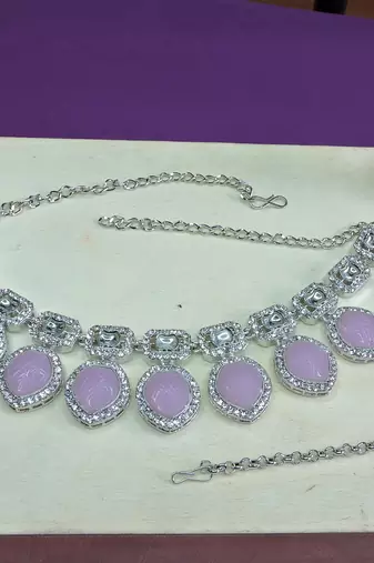 Purple designer premium festive wear necklace set