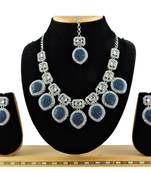Blue designer premium festive wear necklace set