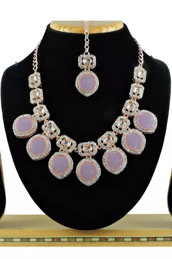 Purple designer premium festive wear necklace set