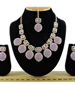 Purple designer premium festive wear necklace set