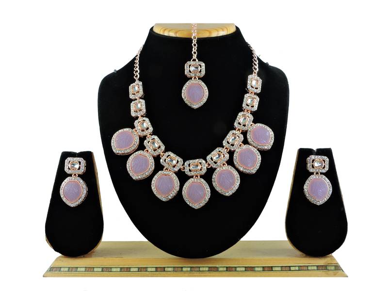 Purple designer premium festive wear necklace set
