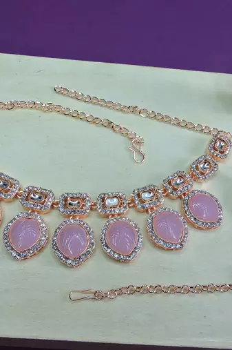 Purple designer premium festive wear necklace set